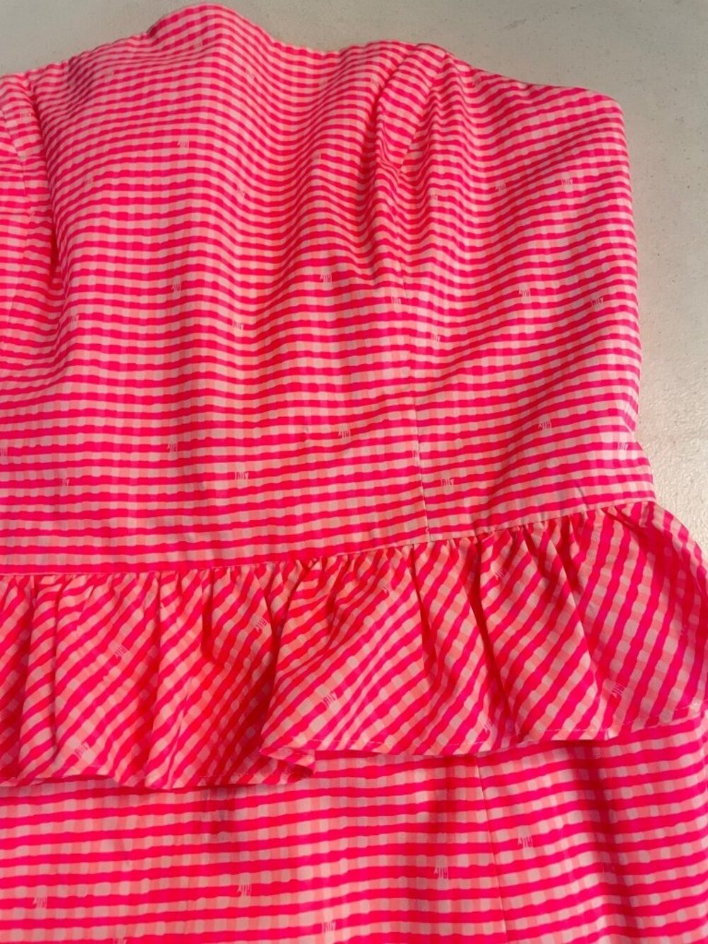 Lilly Pulitzer Fiesta Pink Pretty Gignham Lowe Strapless Dress 2 - Picture 6 of 7